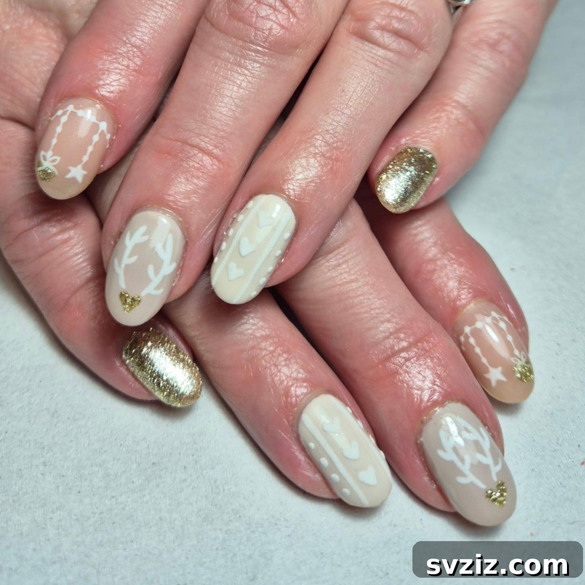 11. White with Glitzy Gold Accents