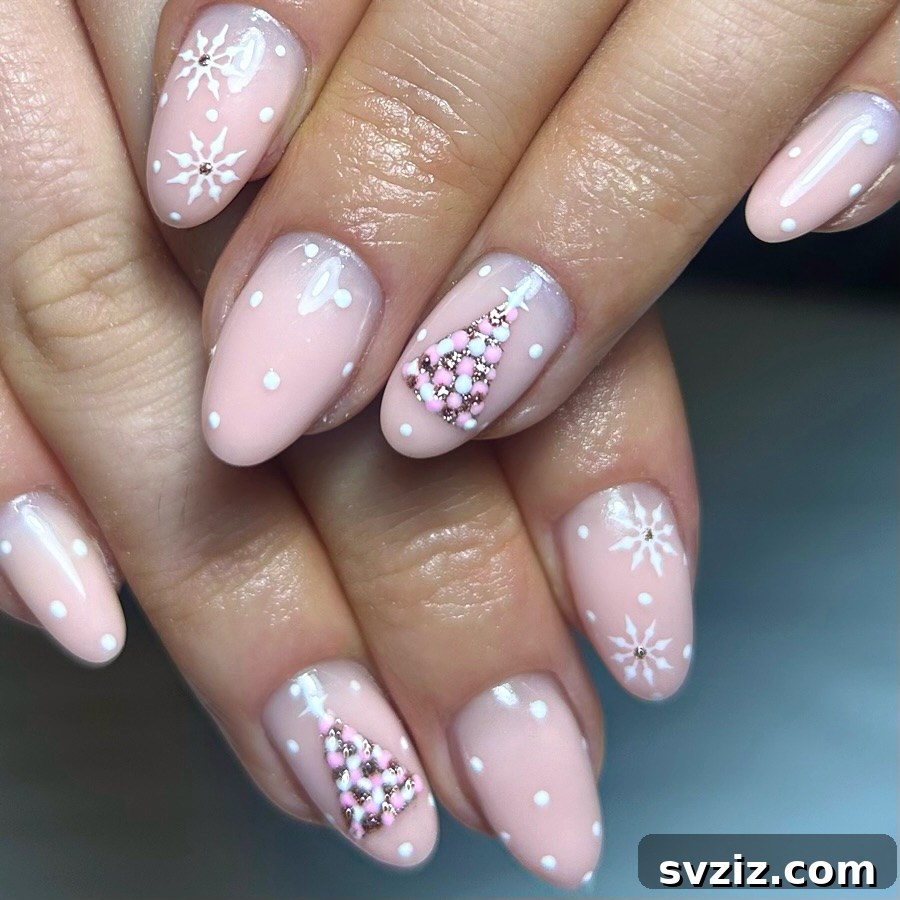 4. Detailed Pink & White Nail Art