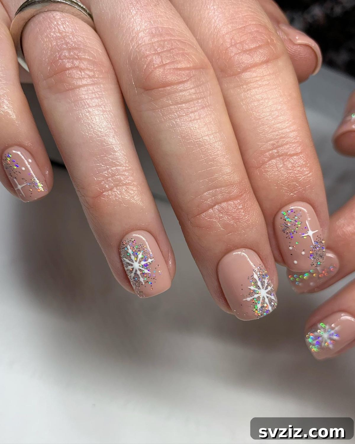 7. Shimmery Snowflakes