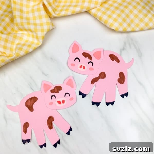 53 Paper Craft Ideas to Spark Your Imagination 17 Cute DIY pig craft made from handprints for kids