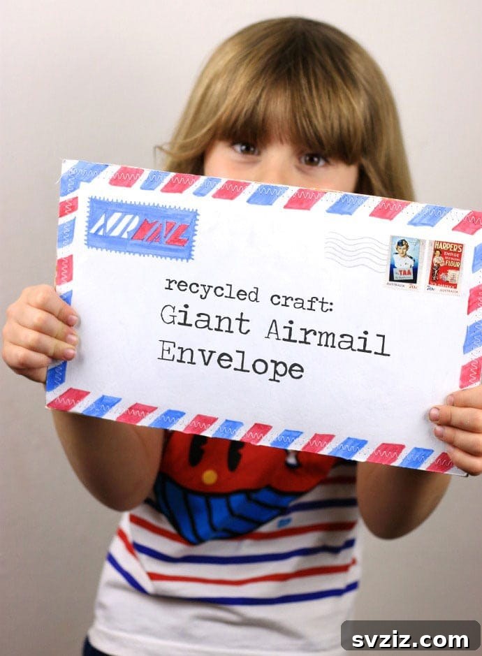 53 Paper Craft Ideas to Spark Your Imagination 20 Large recycled giant airmail envelope craft