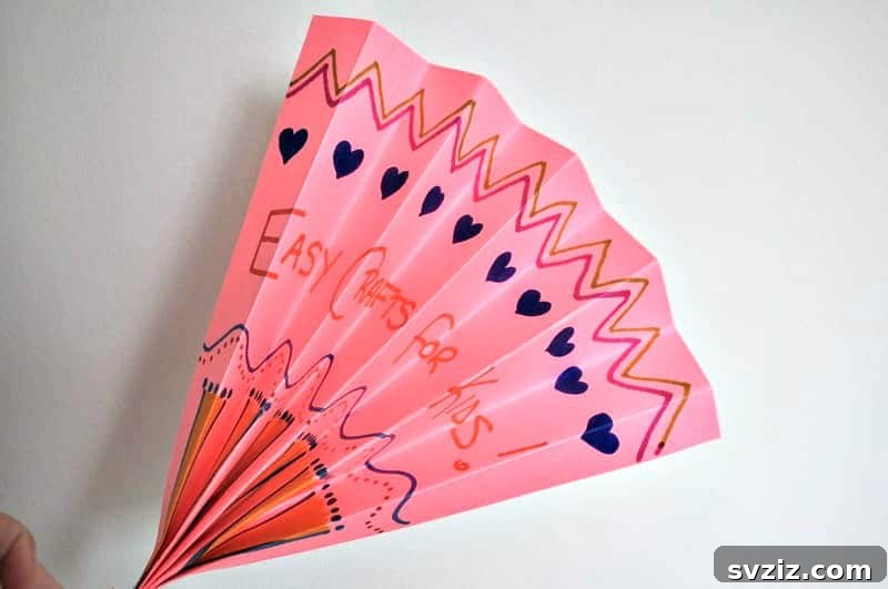 53 Paper Craft Ideas to Spark Your Imagination 22 Handmade folded paper fan, an easy craft for all ages