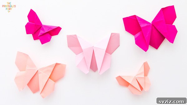 53 Paper Craft Ideas to Spark Your Imagination 32 Delicate origami butterfly folded from colorful paper