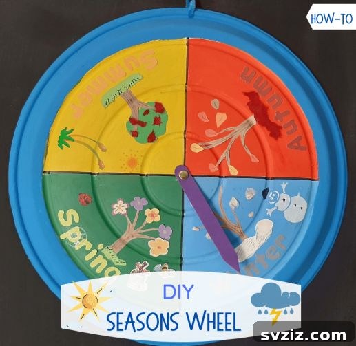 53 Paper Craft Ideas to Spark Your Imagination 34 Colorful seasons wheel craft for teaching kids about different seasons