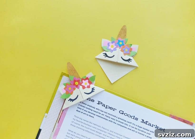 53 Paper Craft Ideas to Spark Your Imagination 5 Adorable unicorn corner bookmarks made from paper