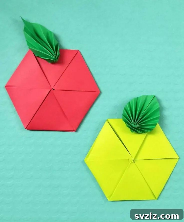 53 Paper Craft Ideas to Spark Your Imagination 41 Crisp origami apple folded from red paper