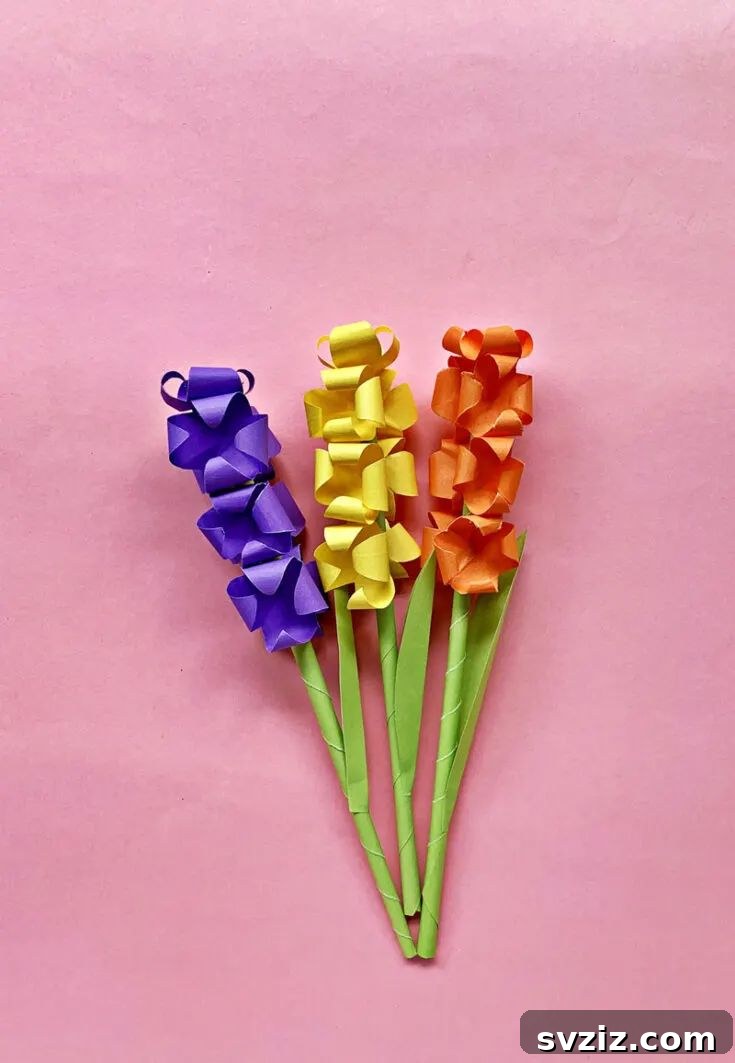 53 Paper Craft Ideas to Spark Your Imagination 43 Beautiful paper hyacinth flower craft in bloom