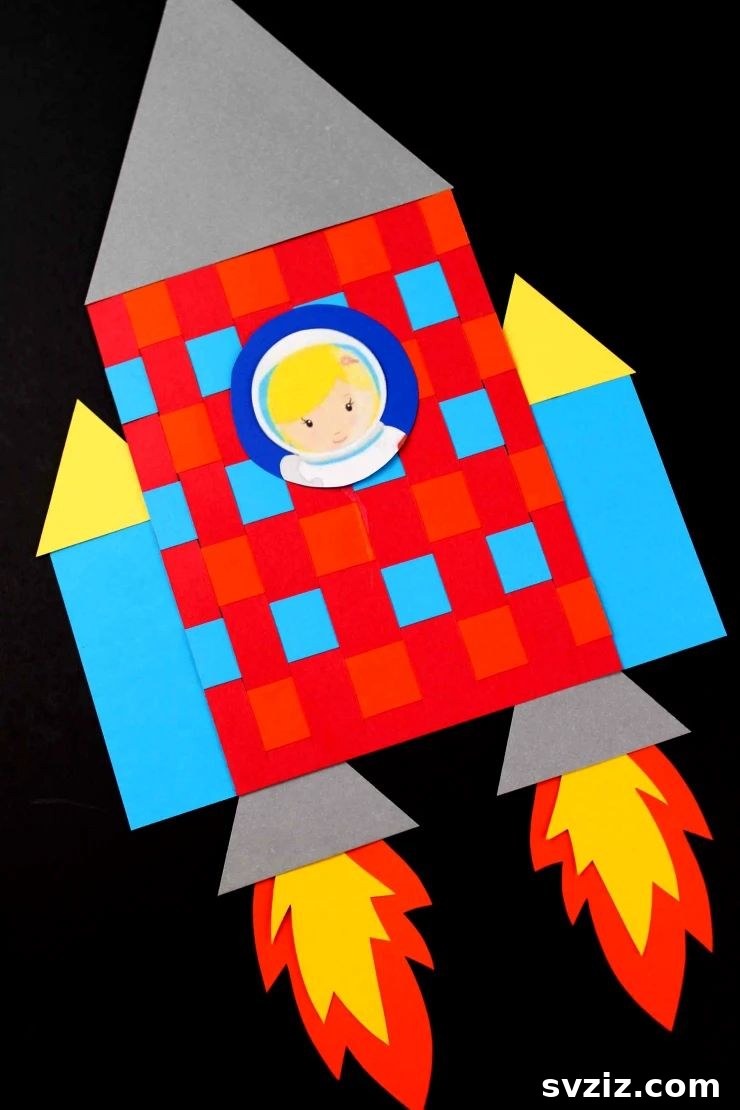 53 Paper Craft Ideas to Spark Your Imagination 48 Creative basketweave rocket ship craft for aspiring astronauts