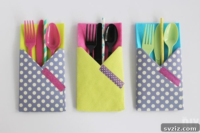 53 Paper Craft Ideas to Spark Your Imagination 6 Decorative paper utensil holders for parties and events