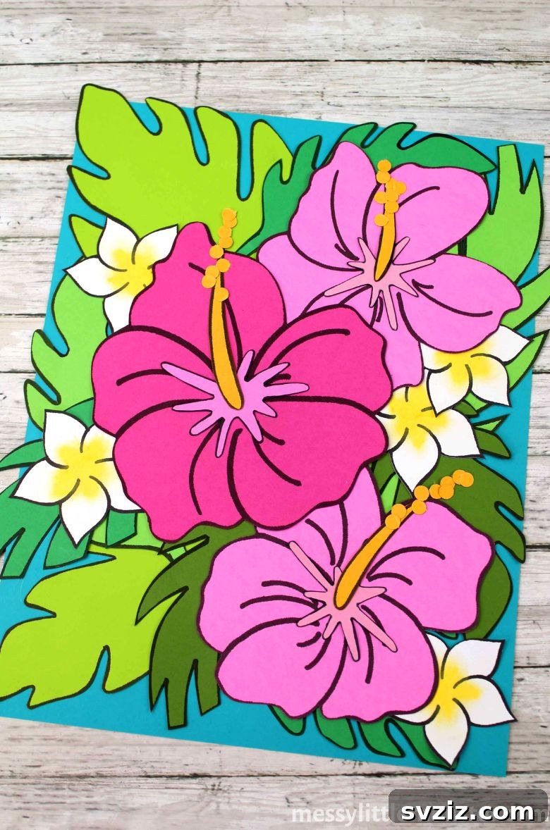 53 Paper Craft Ideas to Spark Your Imagination 54 Vibrant tropical paper flower craft with layered petals