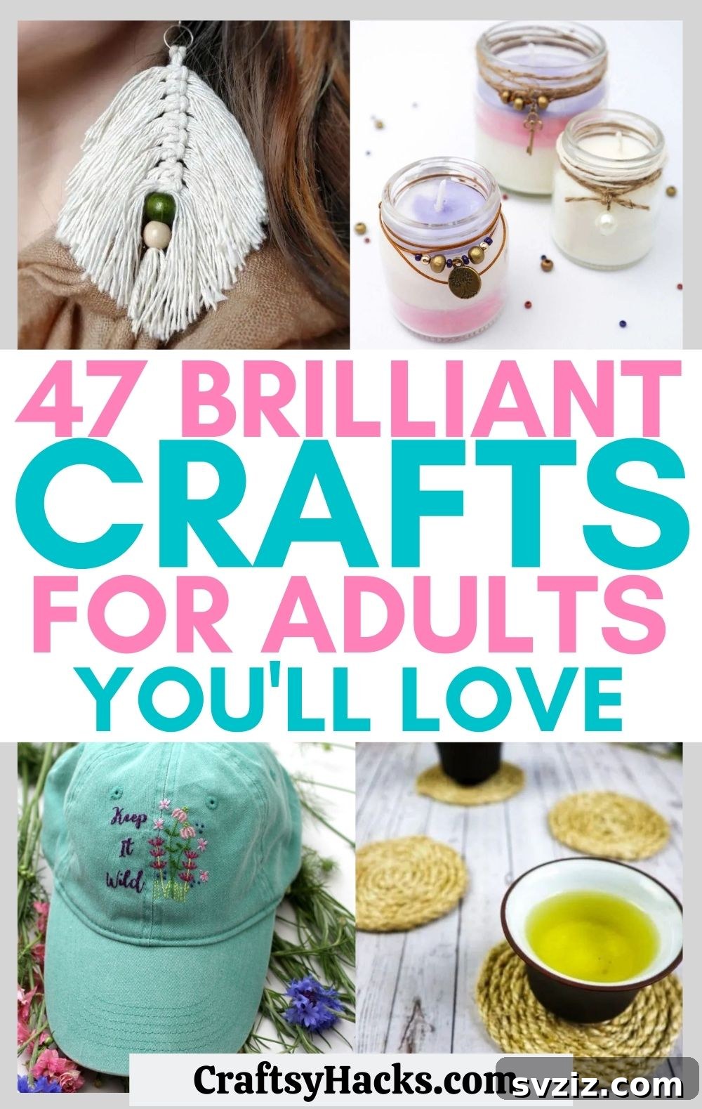 Collection of diverse and creative adult craft projects