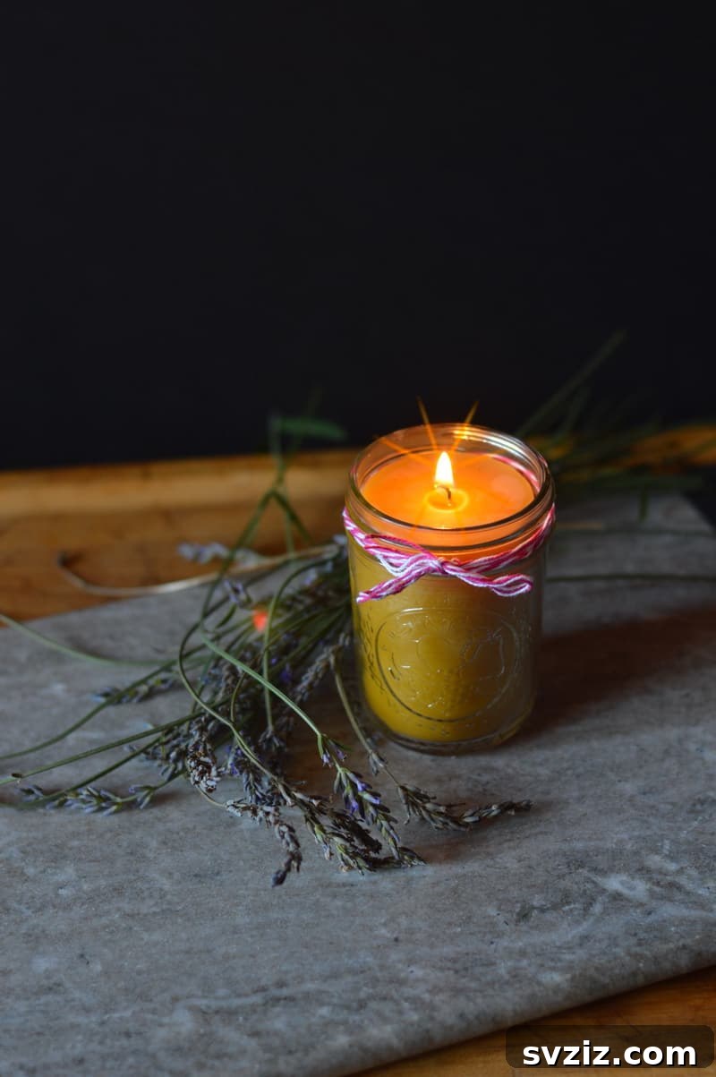 Handmade Beeswax Candles in Mason Jars for natural ambiance