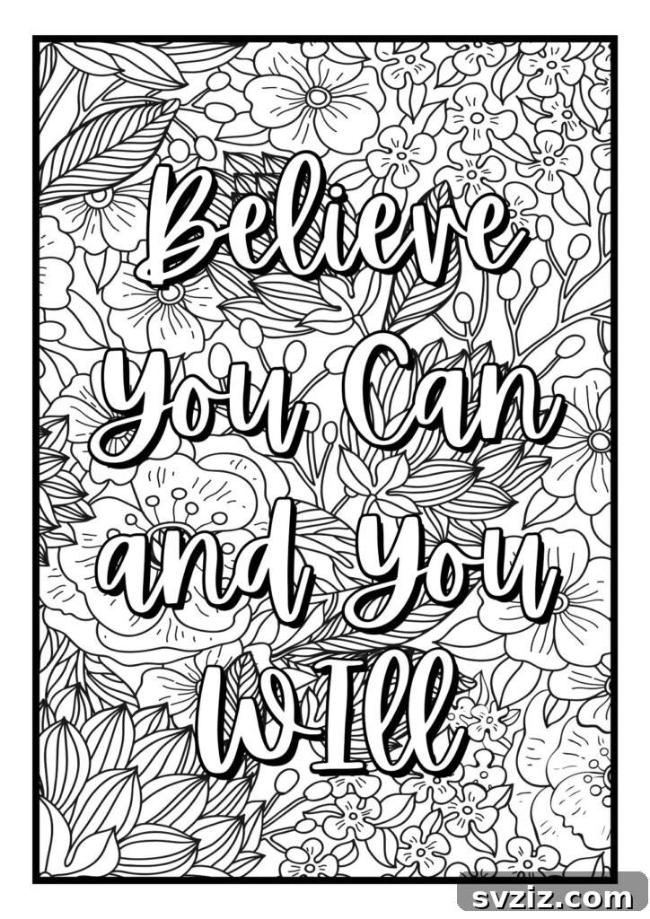 Intricate adult coloring page for relaxation