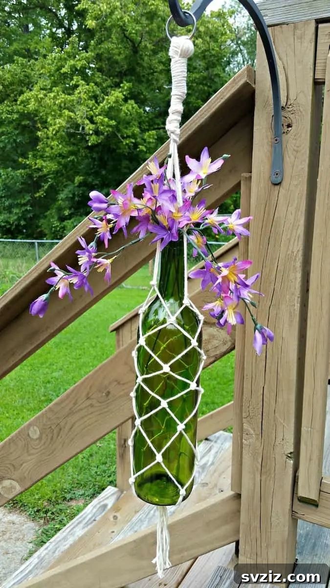 DIY Macrame Wine Bottle Hanger, a unique craft project