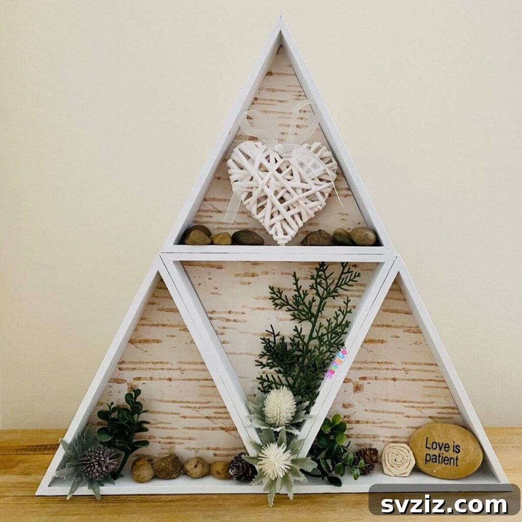 DIY Triangle Wooden Shelf, a modern home decor craft