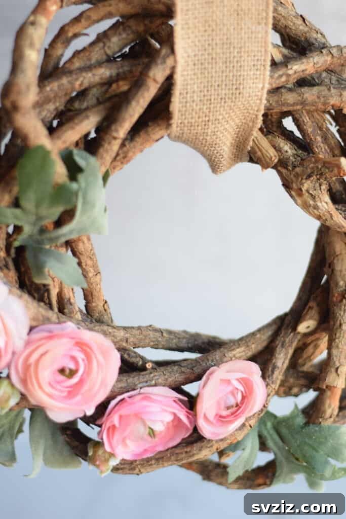Beautiful DIY Rustic Wreath for Spring decor
