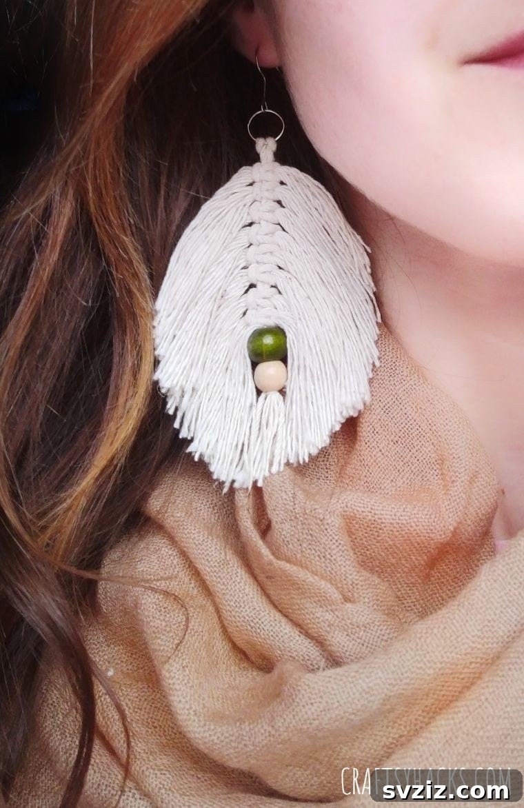 Craft Your Own Macrame Leaf Earrings 17 women wearing boho jewelry