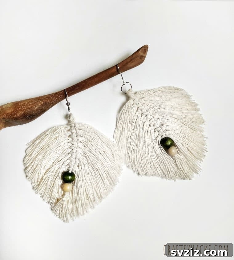 Craft Your Own Macrame Leaf Earrings 3 diy earrings
