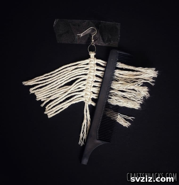 Craft Your Own Macrame Leaf Earrings 9 cotton rope