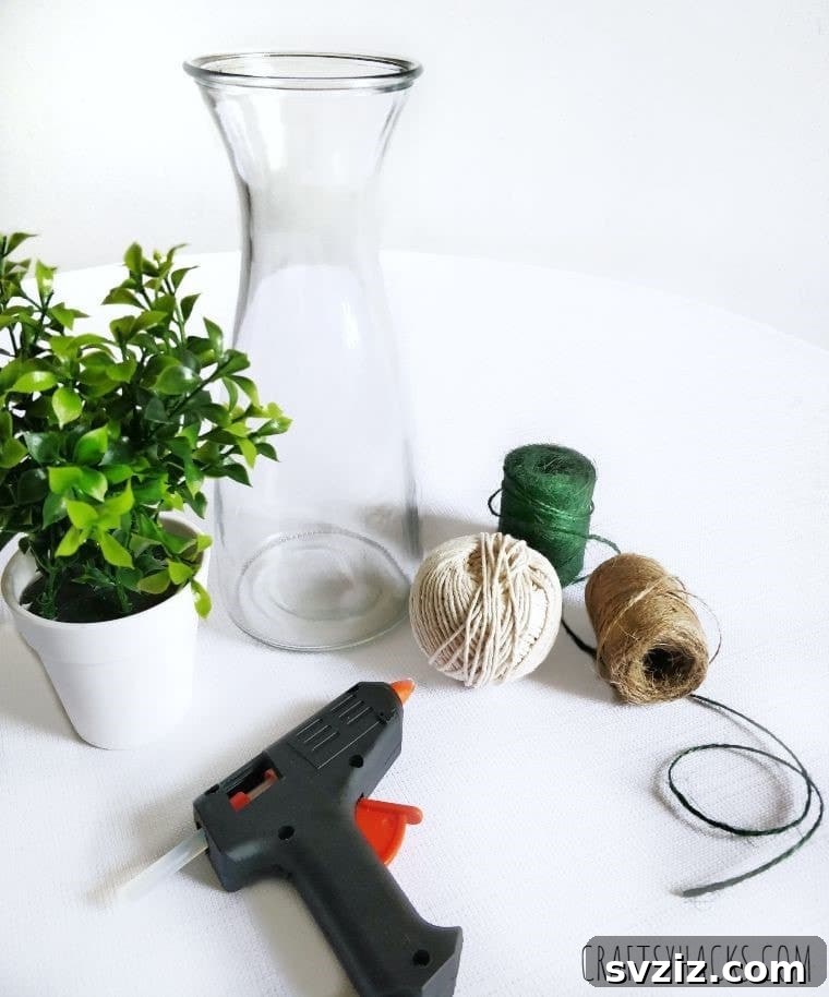 Cozy Yarn Art Vase 3 Crafting supplies for DIY glass vase
