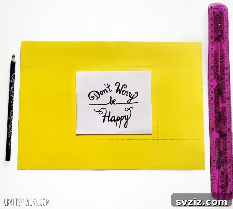 Crafting Paper Photo Frames 4 Marking the photo frame craft area