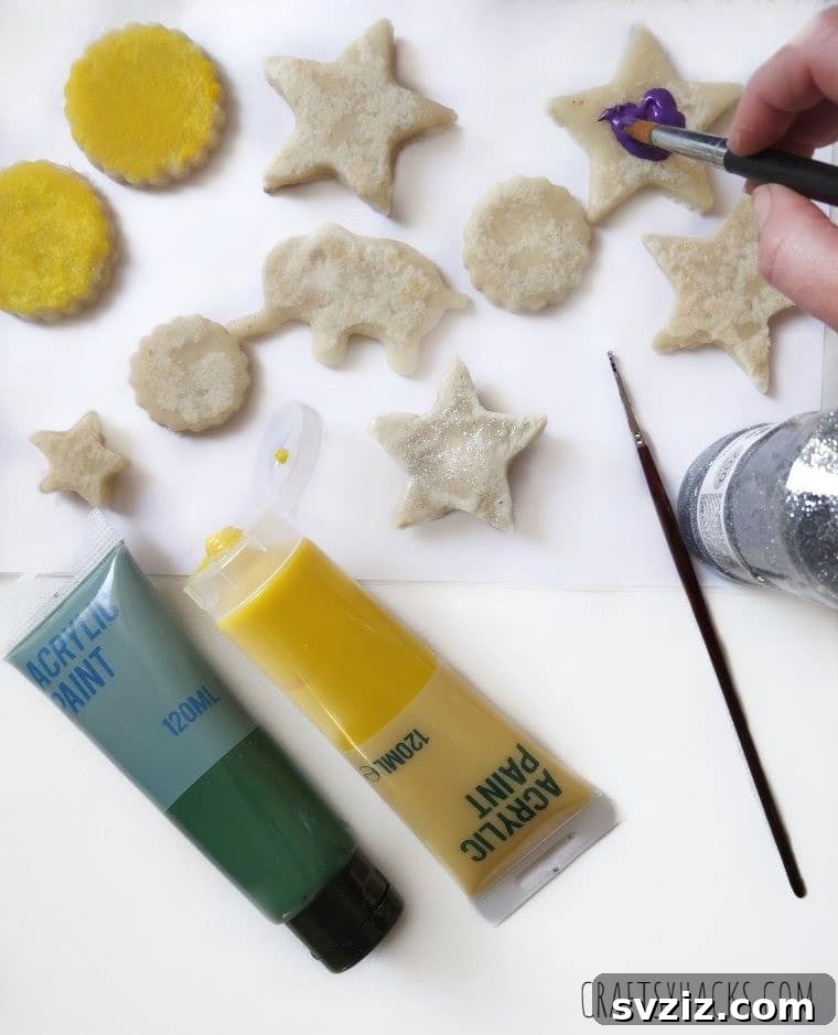 Family Fun: Creating Salt Dough Keepsakes 9 kids acrylic paint