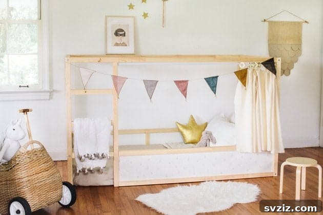 IKEA Kura reversible bed transformed into a dreamy loft