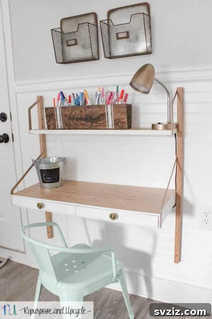 IKEA Svalnas wall-mounted desk for a kids' study area