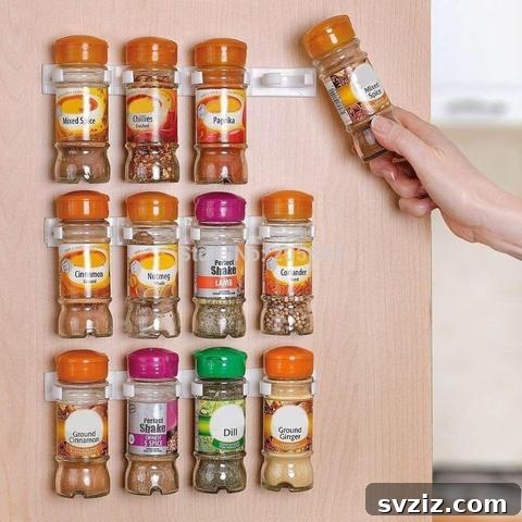 Stick and Clip Cabinet Organizer