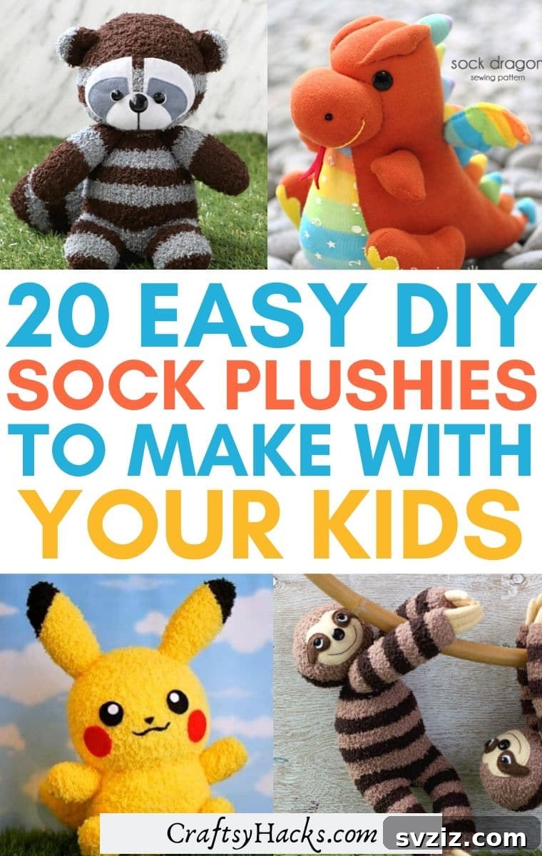 20 Adorable Sock Creations Made Easy 2 Creative DIY Sock Plushies for Kids and Adults - Transform Lost Socks into Adorable Stuffed Toys