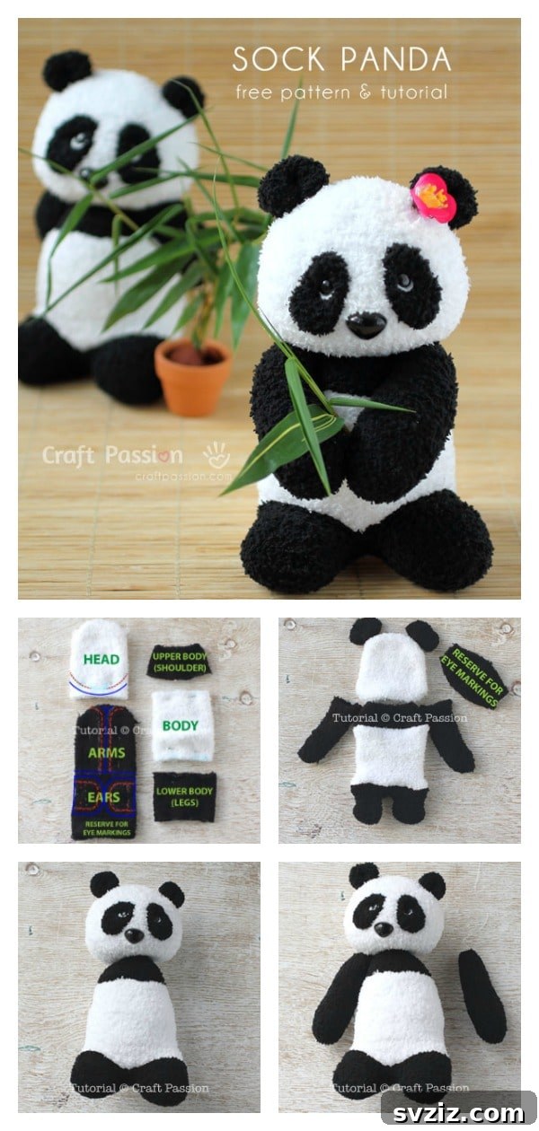 20 Adorable Sock Creations Made Easy 13 DIY Cute Panda Sock Plushie Craft