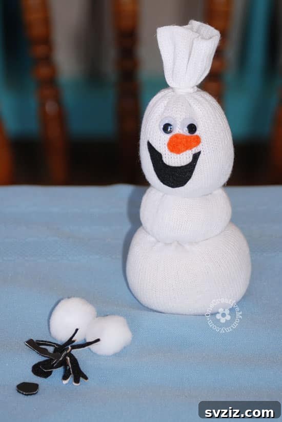 20 Adorable Sock Creations Made Easy 16 DIY Olaf Stuffed Toy from Socks