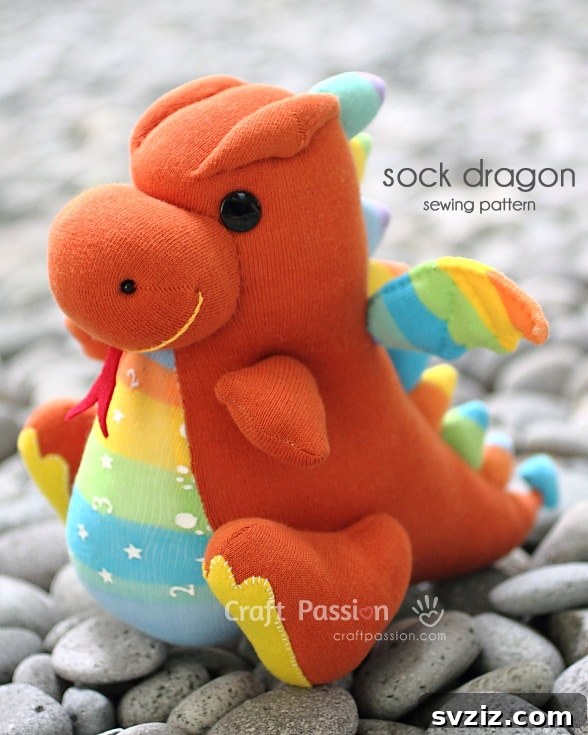 20 Adorable Sock Creations Made Easy 17 DIY Cuddly Dragon Plushie from Socks