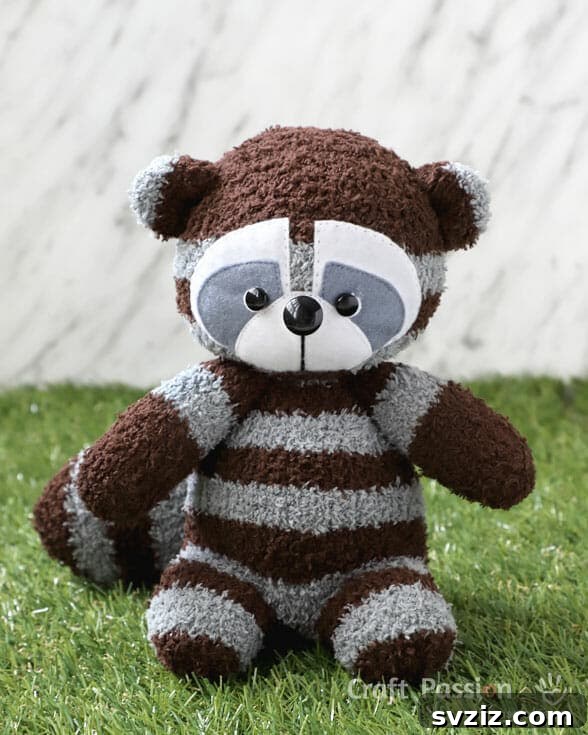 20 Adorable Sock Creations Made Easy 22 DIY Cute Raccoon Plushie from Socks