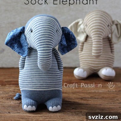 20 Adorable Sock Creations Made Easy 7 DIY Elephant Plushie from Formal Socks