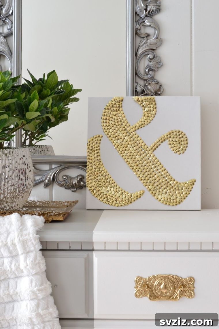 20 Dollar Store Decor Hacks for a Stylish Home 11 DIY Thumbtack Ampersand Art