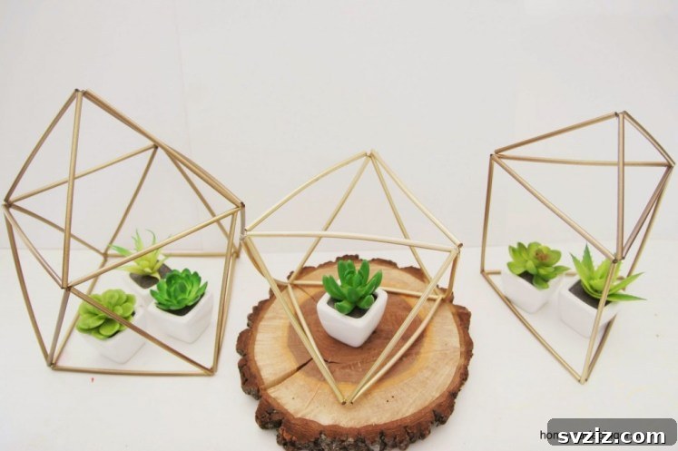 20 Dollar Store Decor Hacks for a Stylish Home 17 Geometric Straw Planters DIY