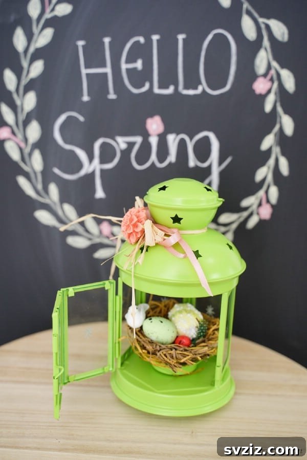 20 Dollar Store Decor Hacks for a Stylish Home 3 Spring-Themed Lantern Centerpiece DIY
