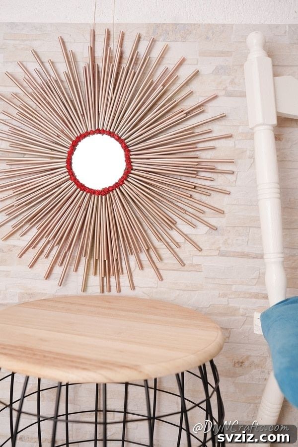 20 Dollar Store Decor Hacks for a Stylish Home 7 Art Deco Straw Mirror DIY