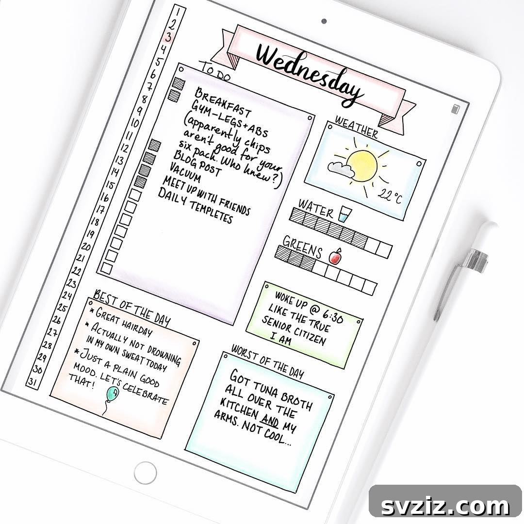 Bullet Journal Day Progress Reflection