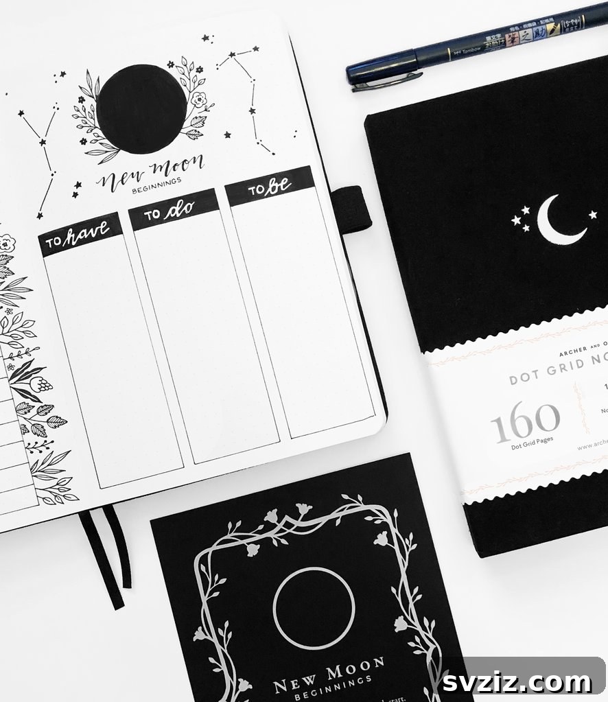 Bullet Journal Moon Phases Tracker
