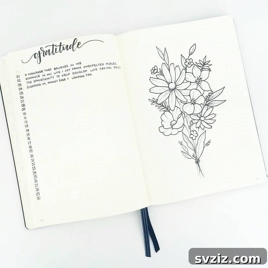 Bullet Journal Gratitude Log