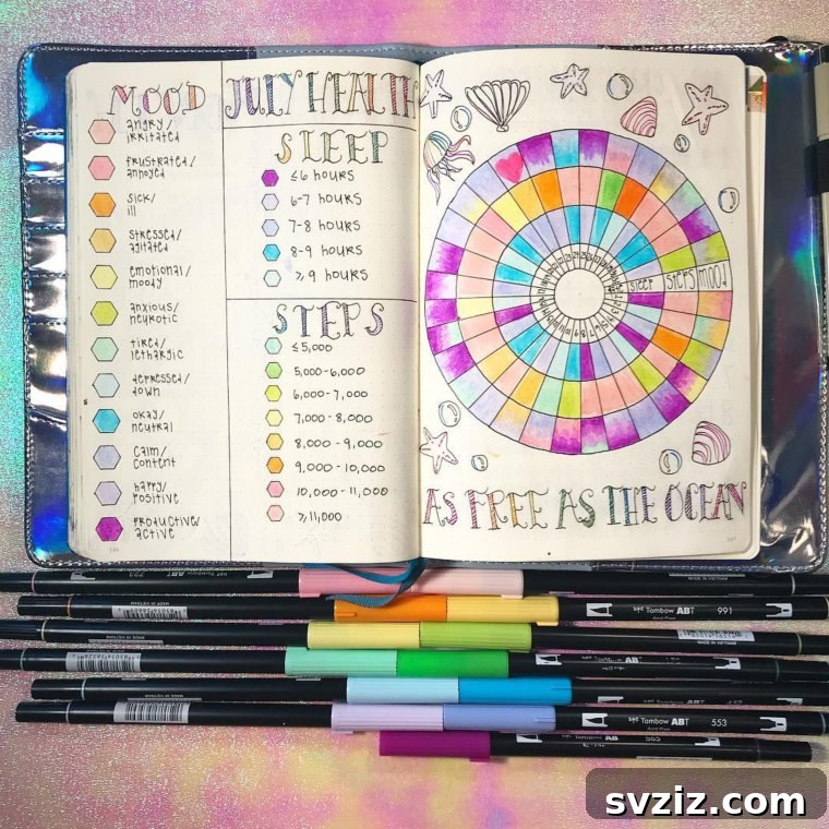 Bullet Journal Holistic Mood, Activity, Sleep Tracker