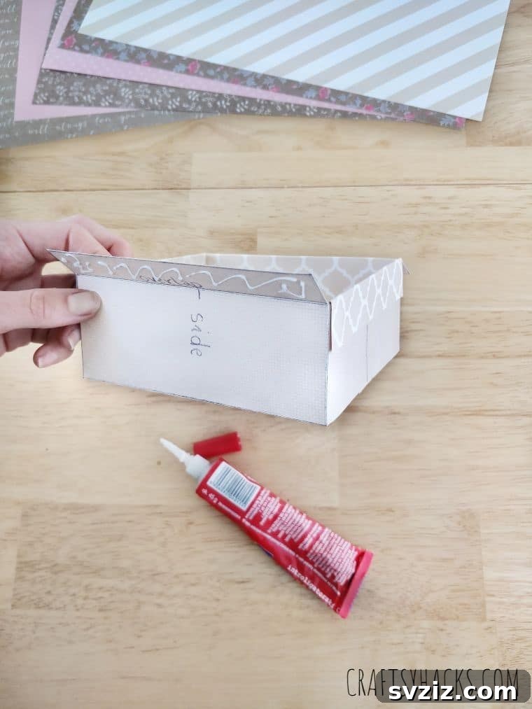 glueing drawer organizers