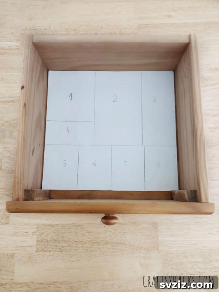 sections in drawers