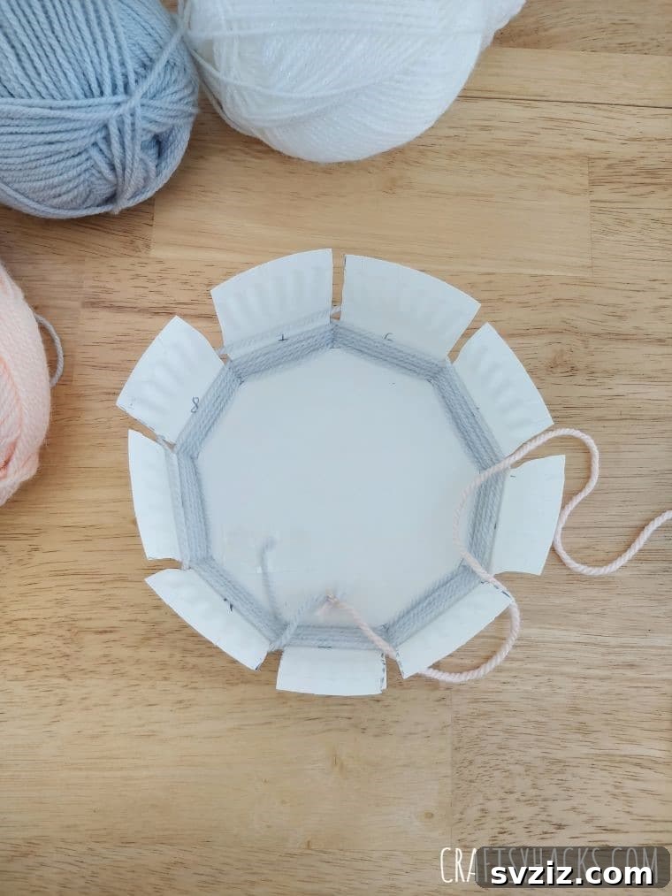 weaving 2nd yarn color
