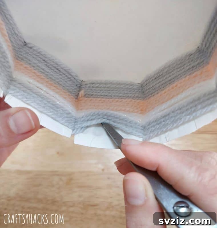 tucking end into bowl