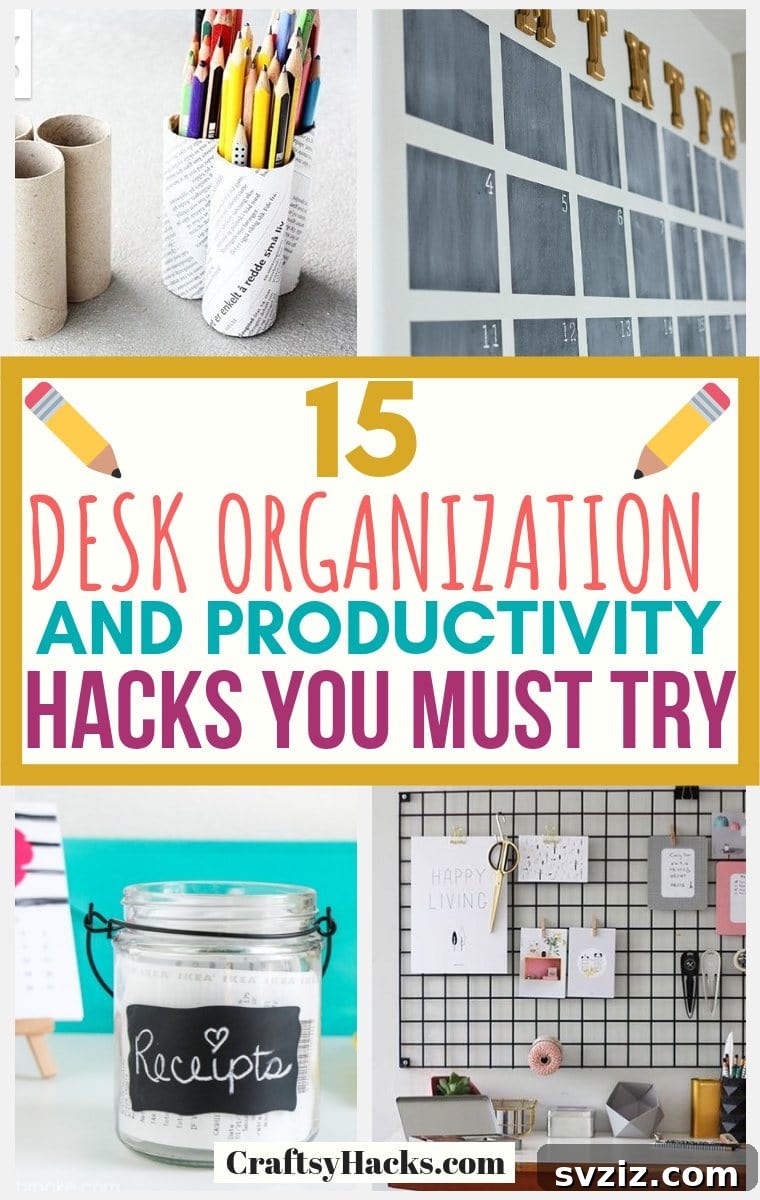 15 Genius Desk Hacks to Supercharge Your Productivity and Organize Your Workspace 2 Organized desk with productivity tools and decor