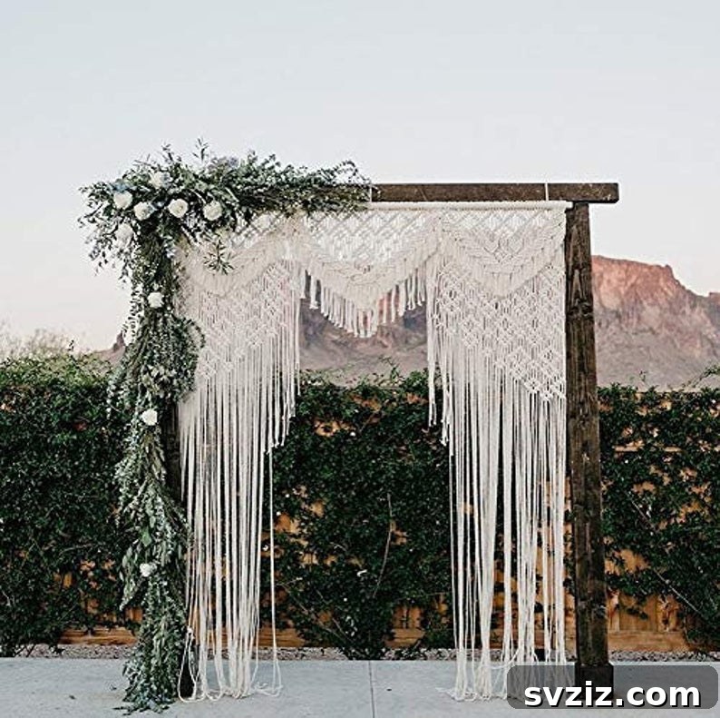 Boho Chic Macramé Wedding Ceremony Backdrop
