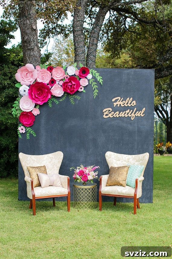 Rustic Chalkboard-Inspired Backdrop for Wedding Guest Messages